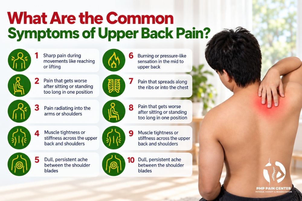 common symptoms of upper back pain