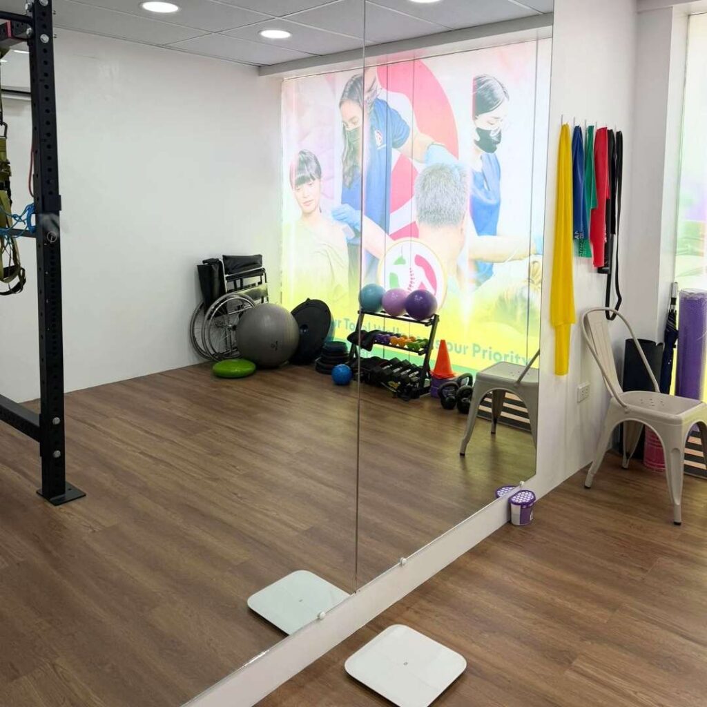 PMP Pain Center Matina Davao branch exercise room with large mirror